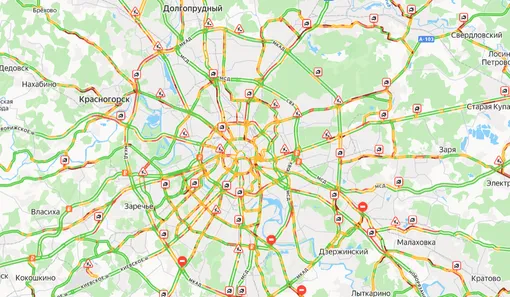 Карта с ДТП и пробками в Москве утром 29 января Карта с ДТП и пробками в Москве утром 29 января