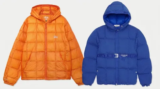 Пуховик Stussy (слева) и пуховик Stone Island (справа) Пуховик Stussy (слева) и пуховик Stone Island (справа)