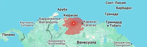 Землетрясение в Венесуэле на карте