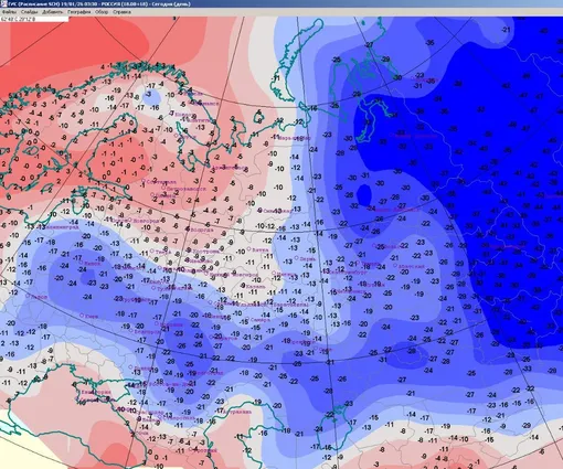 Крещенские морозы в России 19 января 2026