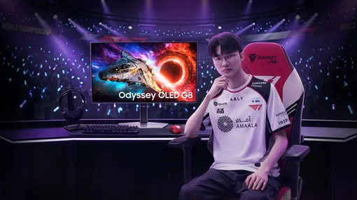 Монитор Samsung Odyssey OLED G8 и Ли Сан Хёк (T1)