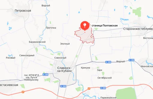 Станица Полтавская на карте Станица Полтавская на карте