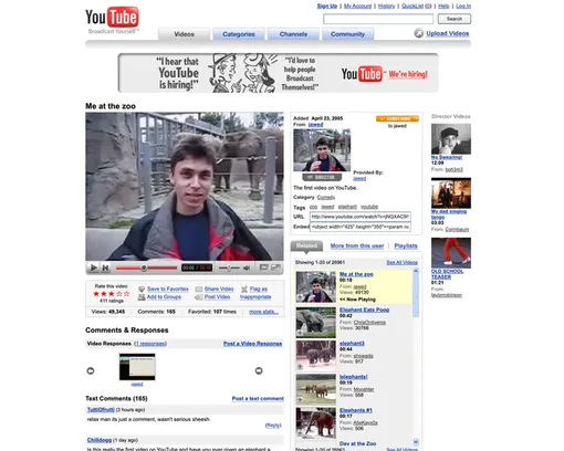 Так выглядела страница YouTube в далеком 2006-м