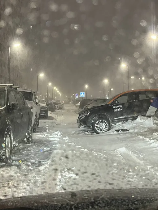 Снегопад в Москве утром 19 февраля 2026