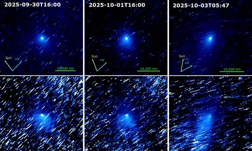 Объединенные изображения 3I/ATLAS, полученные CMOS-камерой HiRIC на борту космического аппарата Tianwen-1