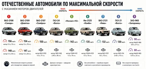 Скорость советских автомобилей