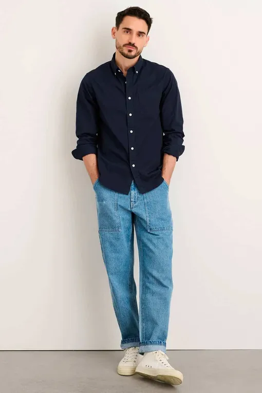 С чем носить синие джинсы