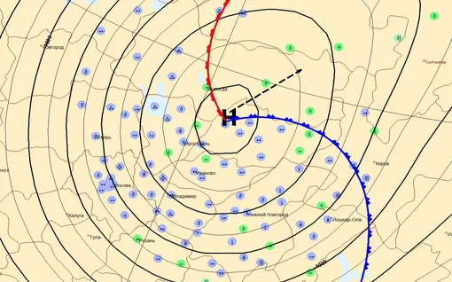 Североатлантический циклон на карте, данные на утро 28 апреля 2026