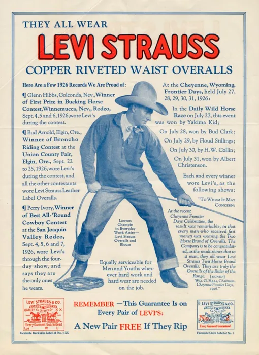 Ранняя реклама джинсов Levi Strauss & Co