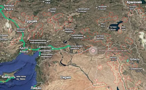 Очаги наводнений в Турции и других странах