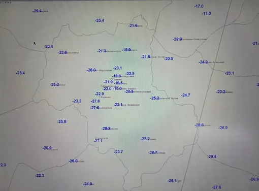Температура воздуха в Москве и Подмосковье в ночь на 26 января