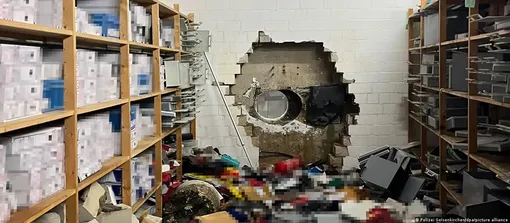 В полиции сообщили, что воры использовали многоуровневую парковку, чтобы проникнуть в отделение банка.