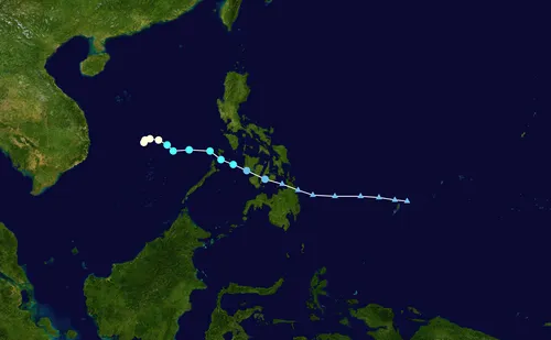 Карта с указанием траектории и интенсивности шторма по шкале Саффира-Симпсона Карта с указанием траектории и интенсивности шторма по шкале Саффира-Симпсона