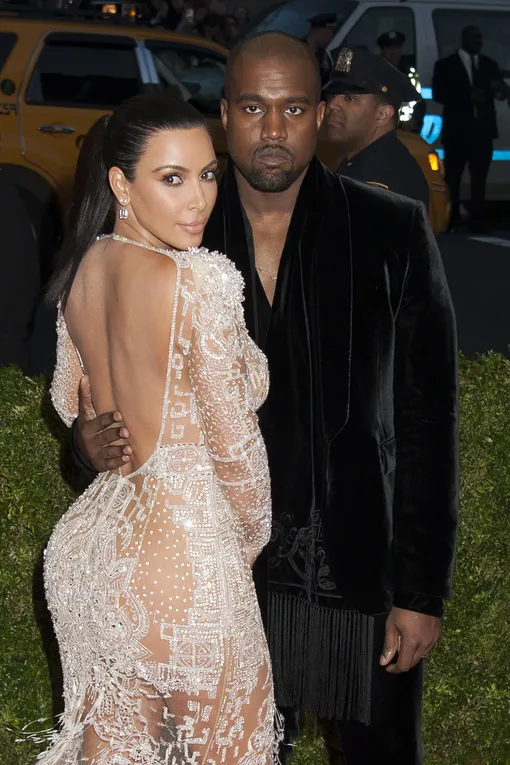 Ким Кардашьян и Канье Уэст на мероприятии Met Gala, 2014 г.