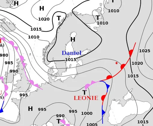 Карта циклонов в Центральной России 28 января 2026 Карта циклонов в Центральной России 28 января 2026