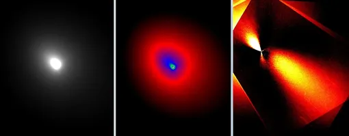 Обработанные изображения межзвездного объекта 3I/ATLAS, полученные космическим телескопом «Хаббл» 30 ноября 2025 года Обработанные изображения межзвездного объекта 3I/ATLAS, полученные космическим телескопом «Хаббл» 30 ноября 2025 года