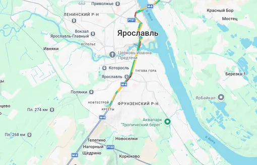 Трасса М-8 на карте Трасса М-8 на карте