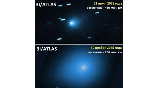 Снимки 3I/ATLAS с телескопа Hubble