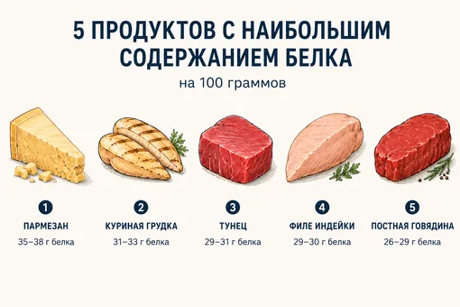 Топ-10 продуктов с самым высоким содержанием белка на 100 граммов: инфографика Топ-10 продуктов с самым высоким содержанием белка на 100 граммов: инфографика