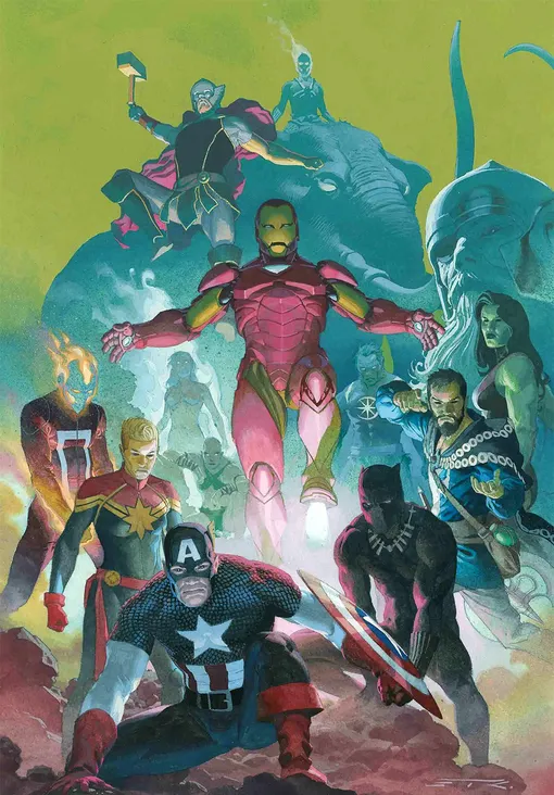 Обложка одного из выпусков комикса Avengers #1, выполненная Эсадом Рибичем