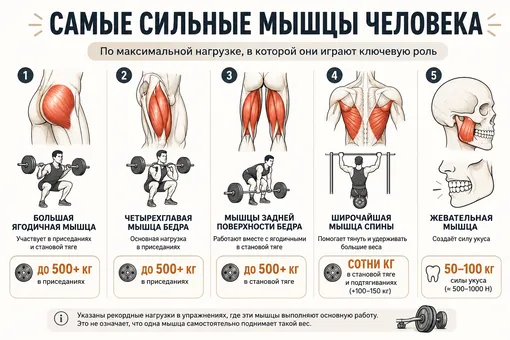 Топ-5 самых сильных мышц человека Топ-5 самых сильных мышц человека